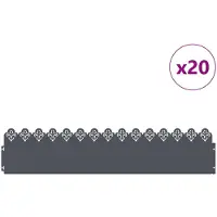 vidaXL Rasenkanten 20 Stk. 103 x 0,05 x 22 cm Stahl Anthrazit