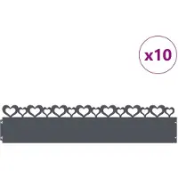 vidaXL Rasenkanten 10 Stk. 103 x 0,05 x 22 cm Stahl Anthrazit