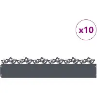 vidaXL Rasenkanten 10 Stk. 103 x 0,05 x 22 cm Stahl Anthrazit