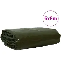 vidaXL Plane 650g / m² Olive Grün 6 x 8 m Canvas mit PVC-Beschichtung
