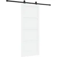 vidaXL Schiebetür Weiß und Schwarz 83 x 202 cm Massives Kiefernholz