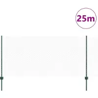 vidaXL Sechseckzaun mit Pfosten 25 x 1 m PVC-beschichteter Stahl Grün