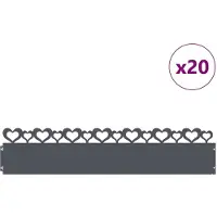 vidaXL Rasenkanten 20 Stk. 103 x 0,05 x 22 cm Stahl Anthrazit