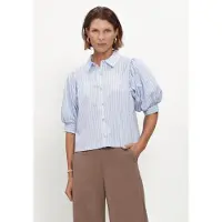 Neo Noir Damen Blusen Etta Stripe Stone Shirt - Lichtblauw - Größe 38