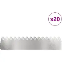 vidaXL Rasenkanten 20 Stk. 103 x 0,05 x 22 cm Edelstahl Silber