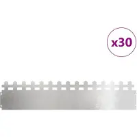 vidaXL Rasenkanten 30 stk. 103 x 0,05 x 22 cm Edelstahl Silber