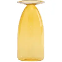 Zafferano Un Fiore Kollektion: Handgefertigtes Gefäß aus Borosilikatglas, mundgeblasen, 22 cl Fassungsvermögen, goldgelb, elegantes Design, breiter Rand