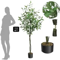 OEM Künstlicher Eukalyptusbaum, realistische Seidenblätter, Innen- und Außendekoration, 180cm