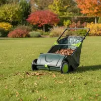 StarTech.com Manuelle Gartenkehrmaschine - Rasenkehrer für Blätter und Gras - 55 cm Arbeitsbreite - 103 L abnehmbarer Fangkorb - Höhenverstellbar - Grün