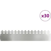 vidaXL Rasenkanten 30 Stk. 103 x 0,05 x 22 cm Verzinkter Stahl Silber