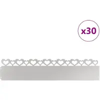 vidaXL Rasenkanten 30 Stk. 103 x 0,05 x 22 cm Edelstahl Silber