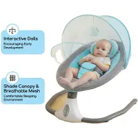 OEM Baby Wippe, Geeignet für 0-12 Monate, Tragfähigkeit bis 20 kg, Elektrisch, Wiegenart, Weiches Stoffmaterial