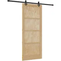 vidaXL Schiebetür Natürlich und Schwarz 86 x 211 cm
