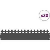 vidaXL Rasenkanten 20 Stk. 103 x 0,05 x 22 cm Stahl Schwarz