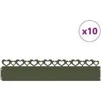 vidaXL Rasenkanten 10 stk. 103 x 0,05 x 22 cm Stahl Olivgrün