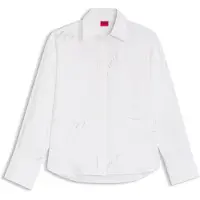 HUGO für Damen. 50562585 Bluse Echinacea Druck weiß (42), Lässig, Viskose, Langarm