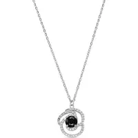 Luxenter -Halskette aus 925er Sterlingsilber und Zirkonia mit Onyx und Rhodium-Finish – Tyve
