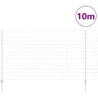 vidaXL Euro-Zaun mit Pfosten 10 x 1,4 m Verzinkter Stahl Silber Netz