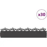 vidaXL Rasenkanten 30 Stk. 103 x 0,05 x 22 cm Stahl Schwarz