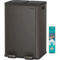 Songmics Mülleimer mit 2 Fächern und Softclose-Deckel