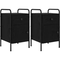 vidaXL Nachttisch 2 Stk Schwarze Eiche 35 x 36,5 x 61 cm 8007648
