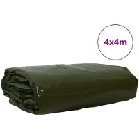 vidaXL Plane 650g / m² Olive Grün 4 x 4 m Canvas mit PVC-Beschichtung