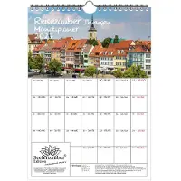 Seelenzauber GmbH Reisezauber Thüringen Planer DIN A4 Kalender für 2027 Städte - Geschenkset Inhalt: 1x Kalender 1x Weihnachtsanhänger 1x Grußanhänger (gesamt 3 Teile)