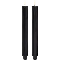 Uyuni Kerze LED gerillt 2er 3,2 x 25,5 cm schwarz - Lighting Lighting, Schwarz, für Wohnzimmer, Sonstige