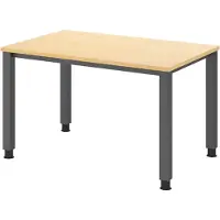 Bümö Schreibtisch Serie-Q - Nachbildung Ahorn, Größe: 120 x 80 cm, Gestell: Graphit