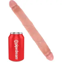King Cock 12 Slim - naturgetreuer Doppel-Dildo (31 cm, naturfarben)