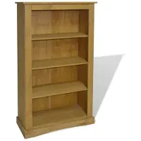 Helloshop26 Regal Schrank Design Möbel Bibliothek mit 4 Ebenen Kiefer 150 cm braun 2702017/2