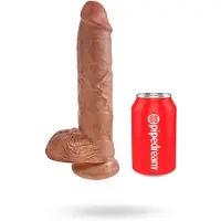 King Cock 10 großer Dildo mit Hoden (25 cm, braun)