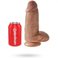 King Cock 9 Chubby - Saugnapf Dildo (23cm) - dunkles Natur