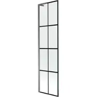Mexen Next L Badewannenabtrennung 1-flügelig 50 x 150 cm, schwarzes Muster, Gun Metal - 895-050-000-03-77-95