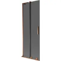Mexen Velar L Badewannenabtrennung 2-flügelig, 70 x 150 cm, Graphit, Roségold - 896-070-003-41-60