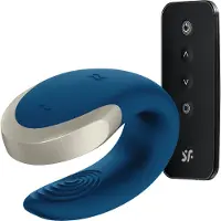 Satisfyer Double Love - App-gesteuerter Paarvibrator (blau)