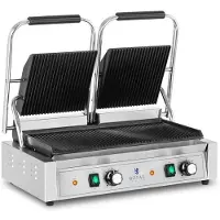 Helloshop26 Panini-Maschine - - Doppel - 3600 Watt - Edelstahl - Unabhängige Platten