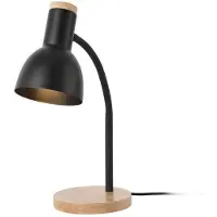 Helloshop26 Tischlampe - - Neigbarer Lampenschirm - Schwarze Holzoptik - 1 E14 Glühbirne - Max. 40W