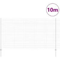 vidaXL Euro-Zaun mit Pfosten 10 x 1,4 m Verzinkter Stahl Silber Netz