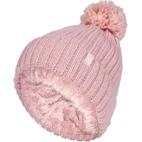 Heat Holder Ladies Ribbed Cuffed Thermal isoliert Winter Pom Pom Bommelmütze