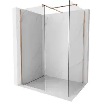 Mexen Kioto Walk-in Duschwand 110 x 110 cm, transparent, gebürstetes Messing - 800-110-202-65-00-110