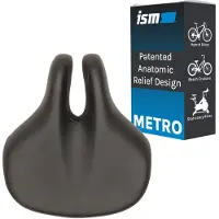ISM Metro Comfort Bike Seat - Noseless Bike Saddle for Hybrid Bikes, Beach Cruisers, and Stationary