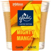 Glade Candle Mighty Mango, Duft in limitierter Auflage, angereichert mit therischen len, 113 ml