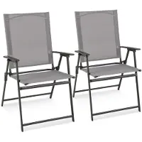 Helloshop26 Gartenstühle - - Klappbar - Bequem - Metall - Schwarz