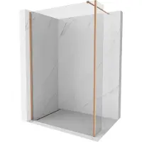 Mexen Kioto Duschwand Walk-in 120 x 40 cm, transparent, gebürstetes Kupfer - 800-120-212-65-00-040