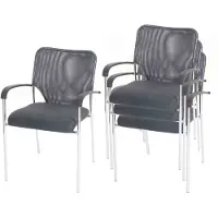 MCW 4x Besucherstuhl Tucson, Konferenzstuhl stapelbar, Stoff/Textil