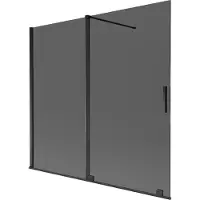 Mexen Velar Duschwand 2-flügelig verschiebbar 170 x 150 cm, Grafit, Schwarz - 896-170-000-41-70