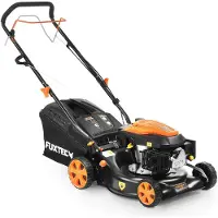 FUXTEC Benzin Rasenmäher FX-RM4346 - 146ccm | 43cm | 3,5PS Motormäher | mit Antrieb | 40L Fangkorb| 25kg | 4-Takt | Heckauswurf |800ml |bis 400m²