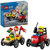 LEGO City Pizza vs. Feuerwehrauto-Rennwagen-Set ? Bauspielzeug fur Jungen und Madchen ab 5 Jahren ? Geschenk fur Geburtstage und Feiertage ? Enth
