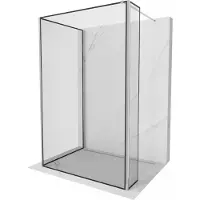 Mexen Kioto Walk-in Duschwand 130 x 90 x 30 cm, schwarzes Muster, Chrom - 800-130-090-221-01-70-030